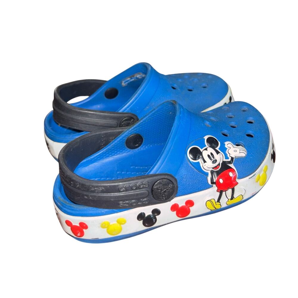 Crocs Disney Mickey blue toddler slip-on shoes (size 6)